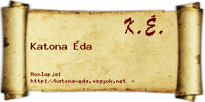 Katona Éda névjegykártya